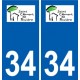 34 Saint-Clément-de-Rivière logo ville autocollant plaque stickers