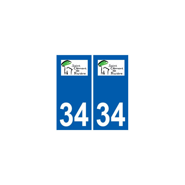 34 Saint-Clément-de-Rivière logo ville autocollant plaque stickers