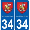 34 Saint-Georges-d'Orques blason ville autocollant plaque stickers