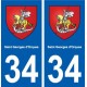 34 Saint-Georges-d'Orques blason ville autocollant plaque stickers