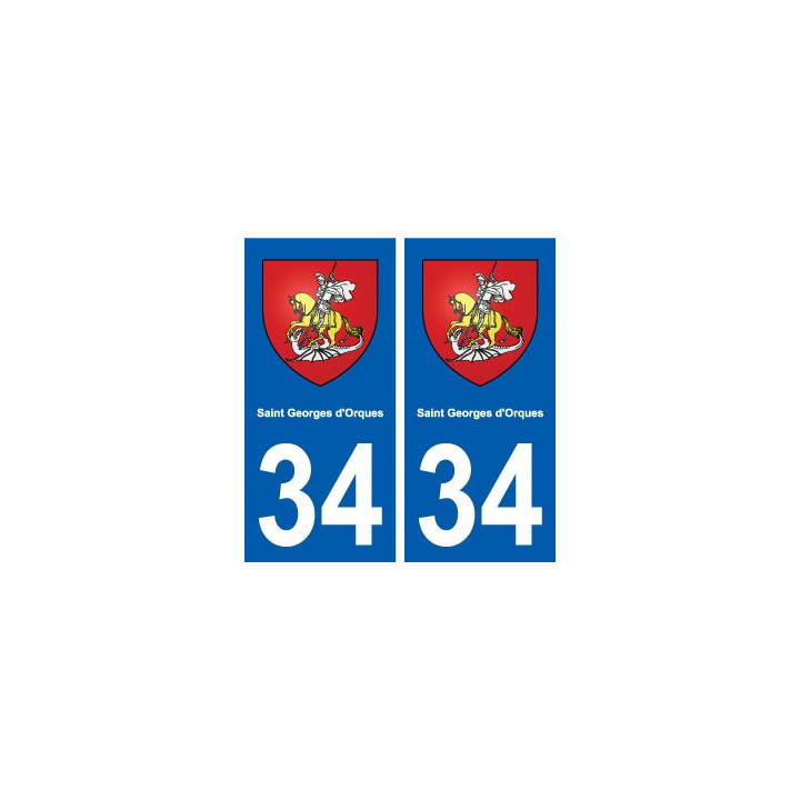 34 Saint-Georges-d'Orques blason ville autocollant plaque stickers