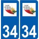 34 Saint-Georges-d'Orques logo ville autocollant plaque stickers
