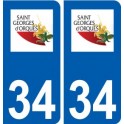 34 Saint-Georges-d'Orques logo ville autocollant plaque stickers