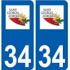34 Saint-Georges-d'Orques logo ville autocollant plaque stickers