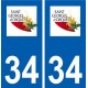 34 Saint-Georges-d'Orques logo ville autocollant plaque stickers