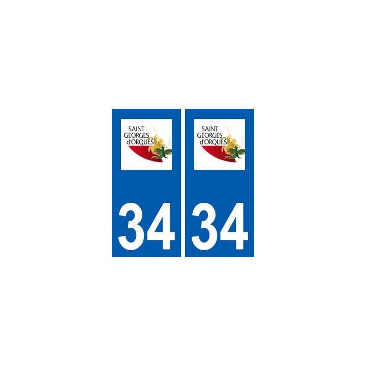 34 Saint-Georges-d'Orques logo ville autocollant plaque stickers