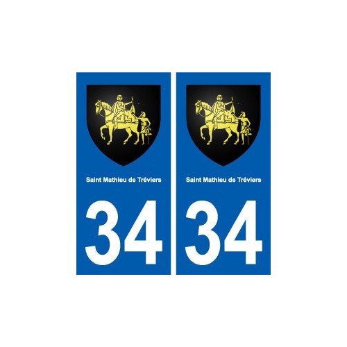 34 Saint-Mathieu-de-Tréviers blason ville autocollant plaque stickers