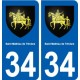 34 Saint-Mathieu-de-Tréviers blason ville autocollant plaque stickers