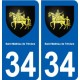 34 Saint-Mathieu-de-Tréviers blason ville autocollant plaque stickers