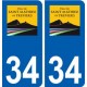 34 Saint-Mathieu-de-Tréviers logo ville autocollant plaque stickers