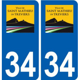 34 Saint-Mathieu-de-Tréviers logo ville autocollant plaque stickers