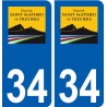 34 Saint-Mathieu-de-Tréviers logo ville autocollant plaque stickers
