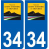 34 Saint-Mathieu-de-Tréviers logo ville autocollant plaque stickers