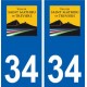34 Saint-Mathieu-de-Tréviers logo ville autocollant plaque stickers