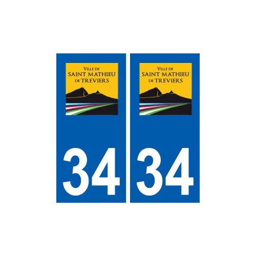 34 Saint-Mathieu-de-Tréviers logo ville autocollant plaque stickers