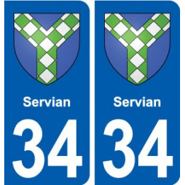 34 Servian blason ville autocollant plaque stickers