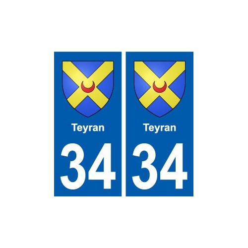 34 Teyran blason ville autocollant plaque stickers