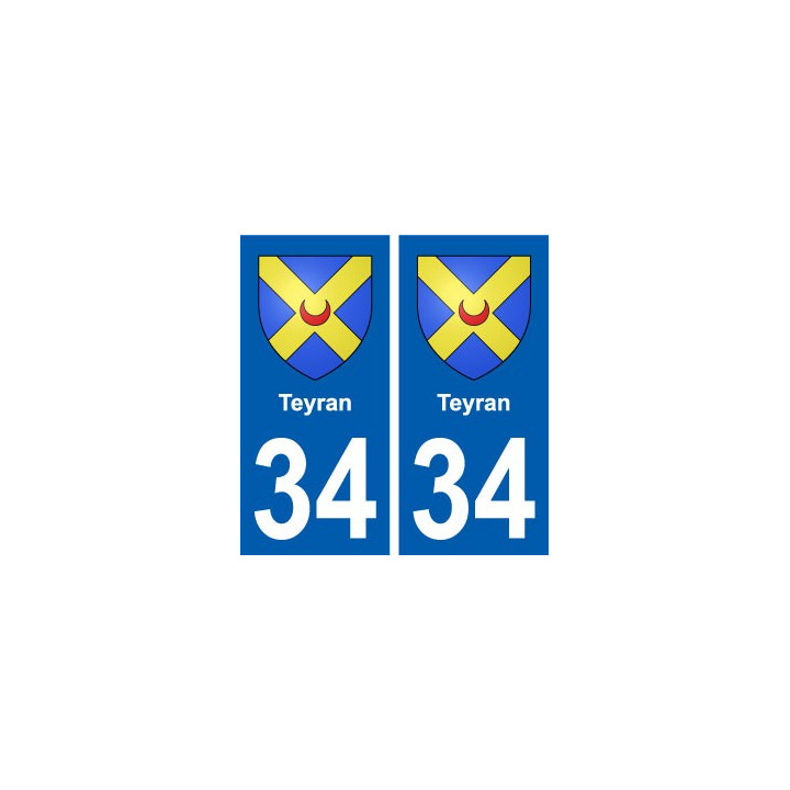34 Teyran blason ville autocollant plaque stickers