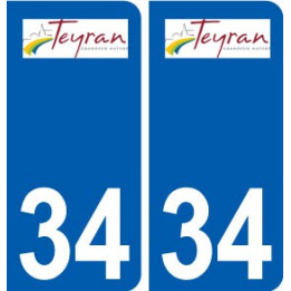 34 Teyran logo ville autocollant plaque stickers