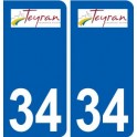 34 Teyran logo ville autocollant plaque stickers