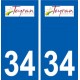 34 Teyran logo ville autocollant plaque stickers
