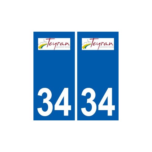 34 Teyran logo ville autocollant plaque stickers