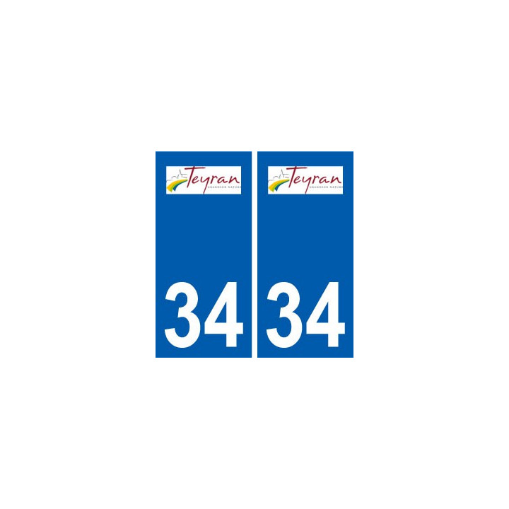34 Teyran logo ville autocollant plaque stickers