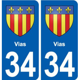 34 Vias blason ville autocollant plaque stickers