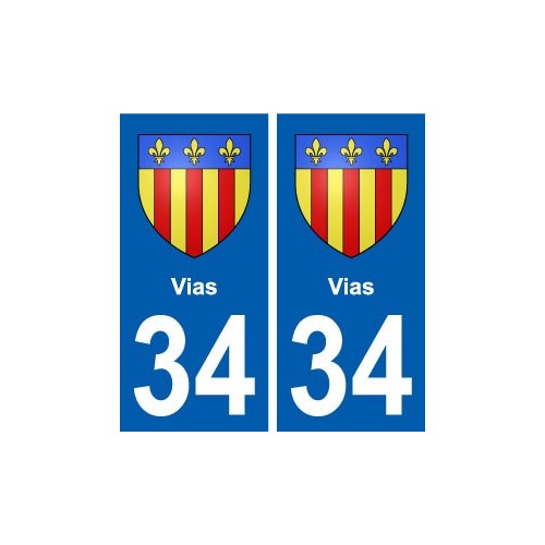 34 Vias blason ville autocollant plaque stickers