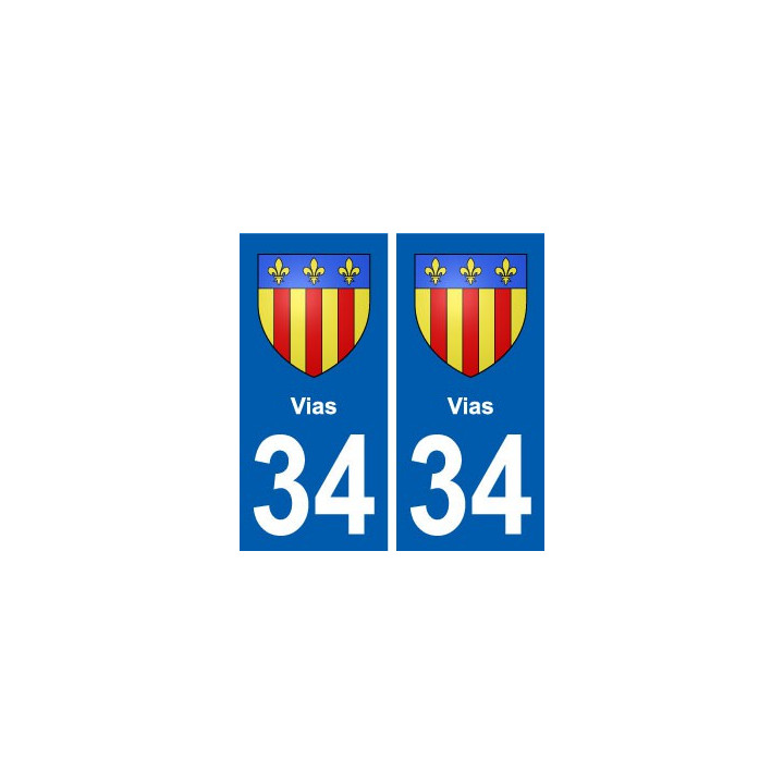 34 Vias blason ville autocollant plaque stickers