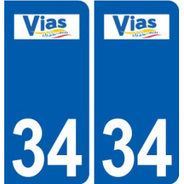 34 Vias logo ville autocollant plaque stickers