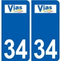 34 Vias logo ville autocollant plaque stickers