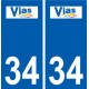 34 Vias logo ville autocollant plaque stickers