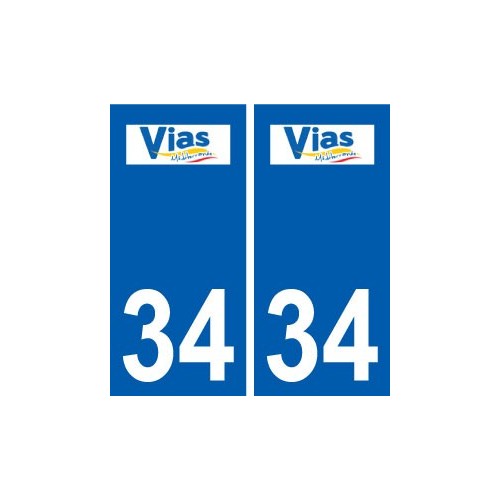 34 Vias logo ville autocollant plaque stickers