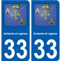 33 Ambarès-et-Lagrave blason ville sticker autocollant plaque