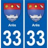 33 Ares, lo stemma, città adesivo, adesivo piastra