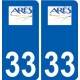 33 Arès logo ville autocollant plaque stickers