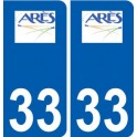 33 Arès logo ville autocollant plaque stickers