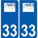 33 Ares logotipo, de la ciudad de etiqueta, placa de la etiqueta engomada