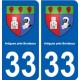 33 Artigues-près-Bordeaux blason ville autocollant plaque stickers