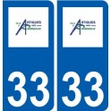 33 Artigues-près-Bordeaux logo ville autocollant plaque stickers