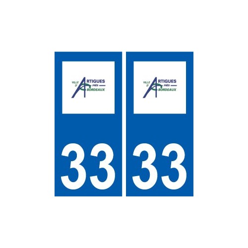 33 Artigues-près-Bordeaux logo ville autocollant plaque stickers