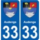 33 Audenge blason ville autocollant plaque stickers