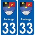 33 Audenge blason ville autocollant plaque stickers