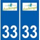 33 Audenge logo città adesivo, adesivo piastra