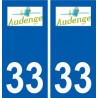33 Audenge logo città adesivo, adesivo piastra