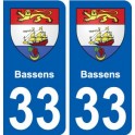 33 Bassens blason ville autocollant plaque stickers