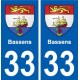 33 Bassens blason ville autocollant plaque stickers