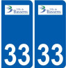 33 Bassens logo ville autocollant plaque stickers