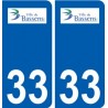 33 Bassens logo ville autocollant plaque stickers